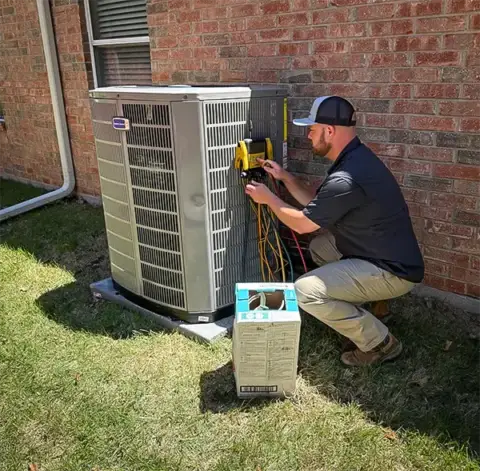 Preventive Maintenance on a customer's HVAC system, to keep it running efficiently.